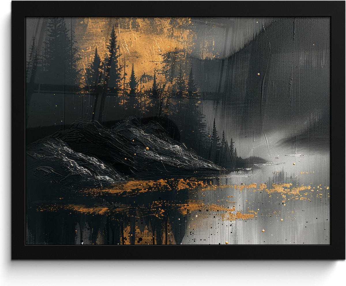 FrameYourWall Poster in lijst - Fotolijst 40x30 cm - Posters - Natuur - Abstract - Landschap - Modern - Posterlijst zwart - Decoratie - Wanddecoratie woonkamer - Muurdecoratie slaapkamer