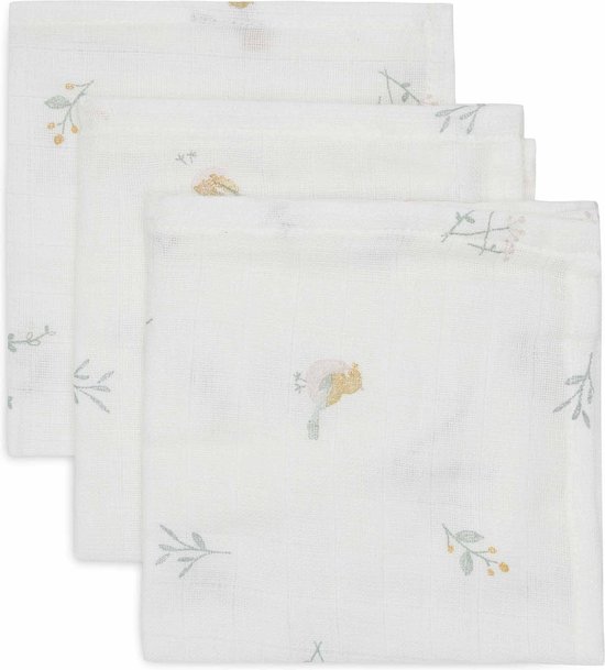 Jollein Hydrofiel Monddoekje 31x31cm Lovely Birds (3pack)
