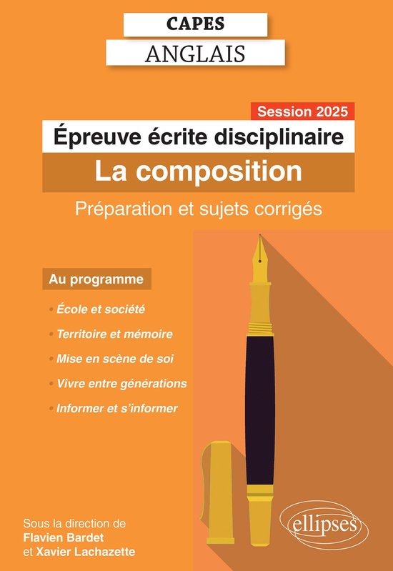 CAPES Anglais 2025 - Épreuve écrite disciplinaire - La composition