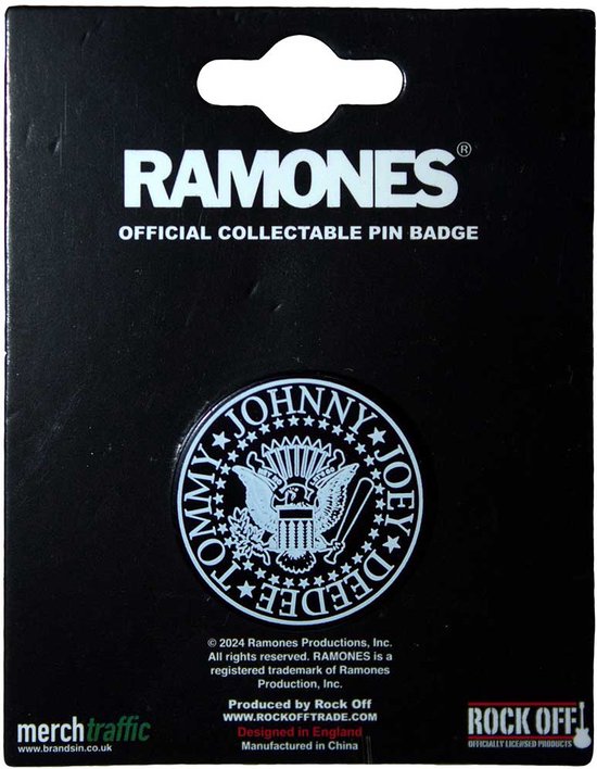 Ramones - Presidential Seal Emblem Pin - Zwart/Wit