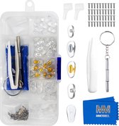 MMOBIEL Bril Neuspads [25 Paar] – Bril Reparatieset - Vervangende Zachte Siliconen Neuspads Reparatieset met Schroeven, Kleine Schroevendraaier, Pincet, Schoonmaakdoekje voor Brillen, Zonnebrillen