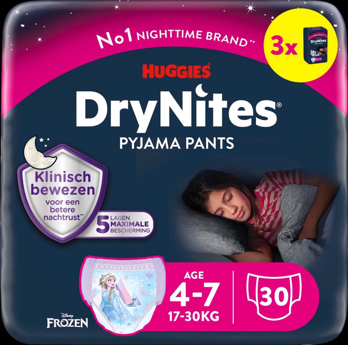 Goedkoopste Huggies DryNites luierbroekjes - meisjes - 4 tot 7 jaar (17 - 30 kg) - 30 stuks - voordeelverpakking