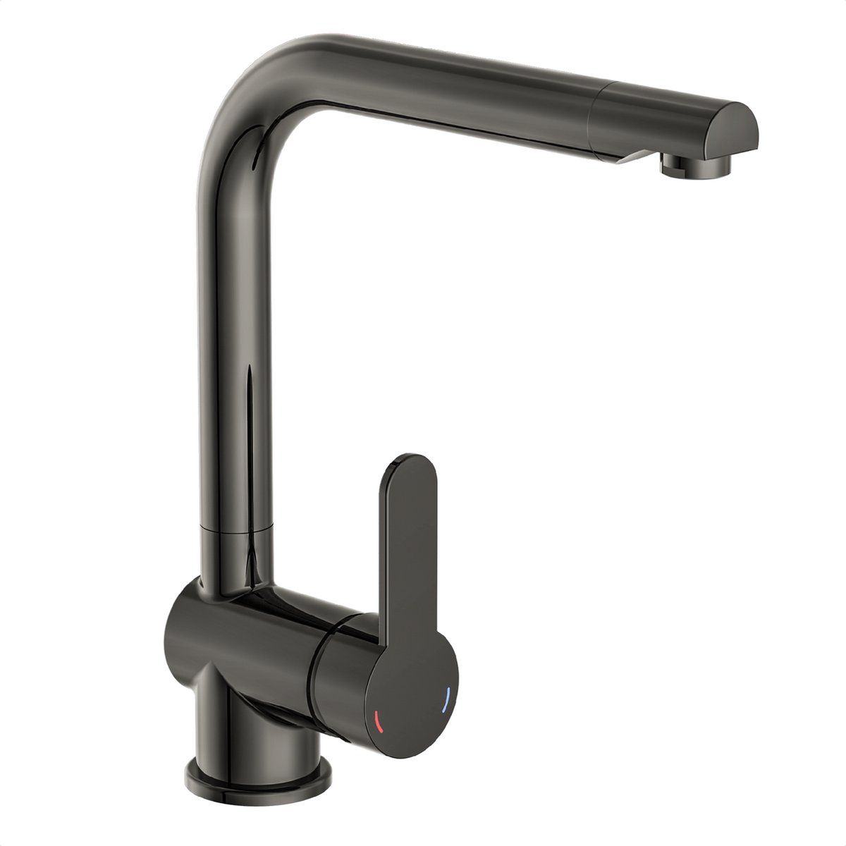 SCHÜTTE Rio Design Keukenkraan - Mengkraan - Hoge, Draaibare Uitloop - Zijdelingse Greep - Gunmetal-look