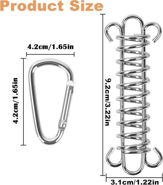 4x Tenttrekveer - Campingtent - Spanveer - Zonnezeil - Luifelspanveren - Veergesp Met Hoge Sterkte - Bevestigingsaccessoires Voor Campingtent - Trekveer Met Dubbele Haak - Veer Voor Tenten, Luifels, Boten, Caravans - Stevig & Duurzaam van Bo-Camp — afbeelding 5