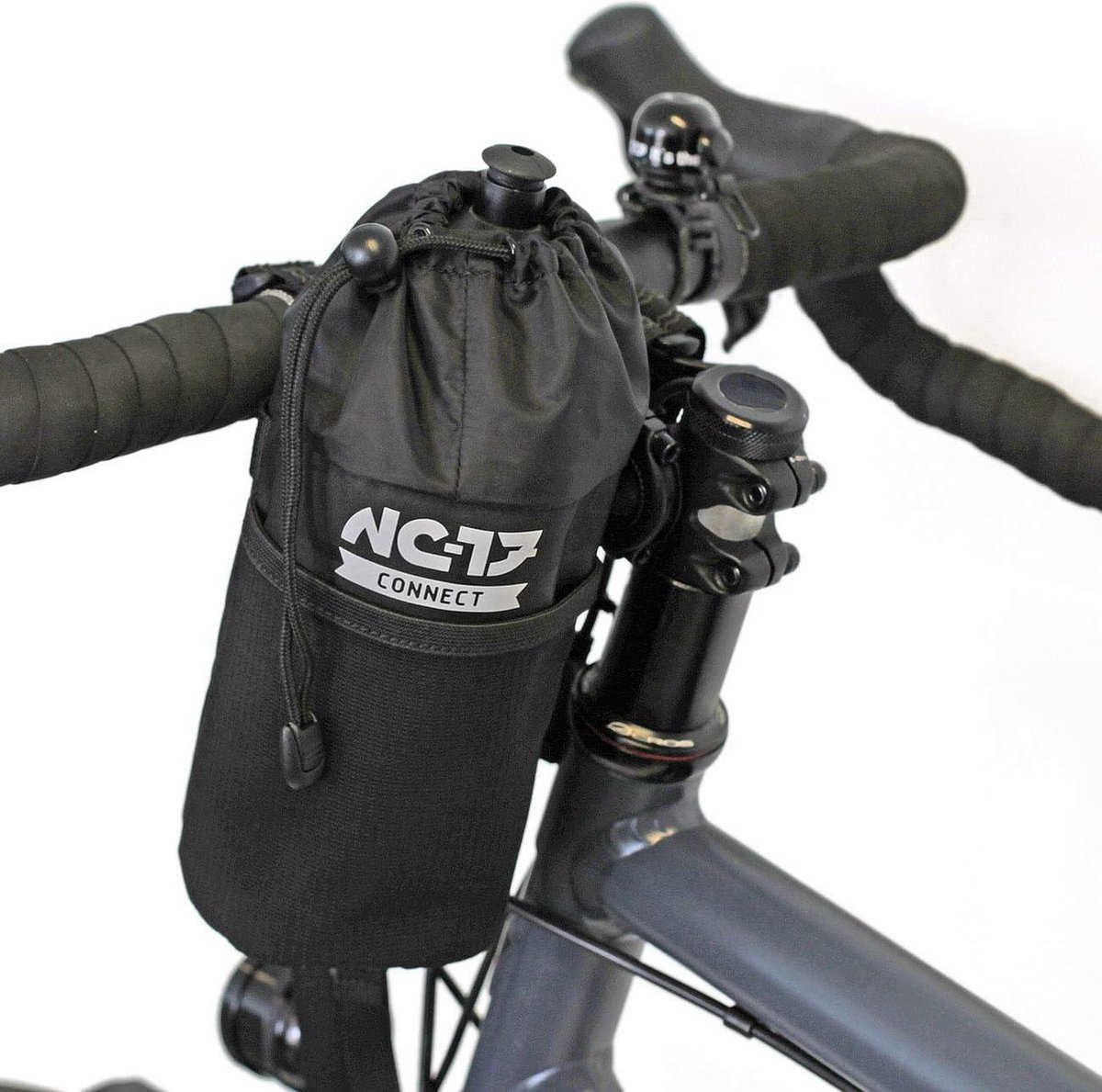 Storage Bag - Stem Bag Handlebar Bag for Storing Drinking Bottle Power Supply Camera Etc. - Nylon Black