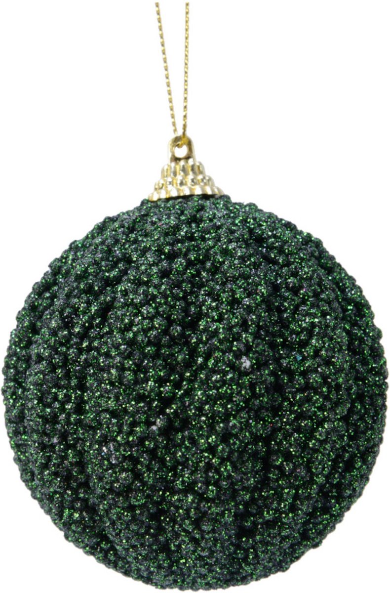 KAEMING B.V. - Groene boombal met glitters 8 cm