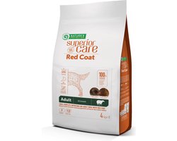 Nature's Protection Suprior care droog graanvrij voer voor volwassen honden van alle rassen met rode vacht, met lam 4kg.