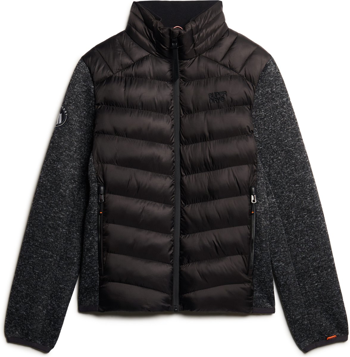 Superdry STORM KNIT HYBRID PADDED JKT Heren Jas 2XL Zwart