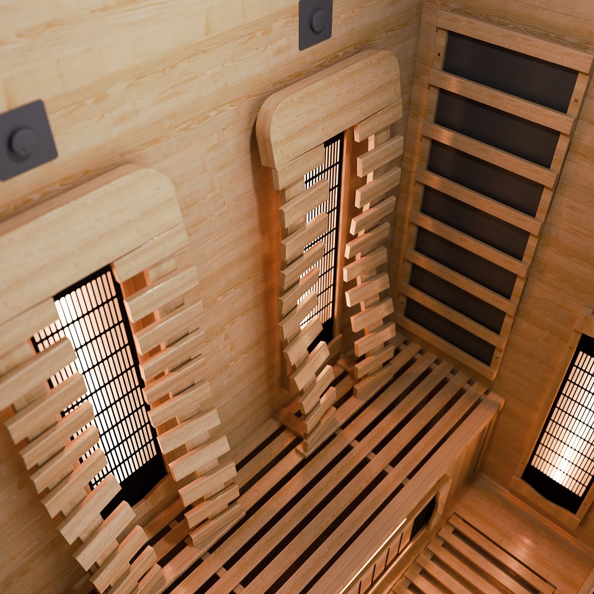 Infraroodcabine / Sauna Kiruna 130 Premium - 190 x 130 x 105 cm - Incl. LED & Bluetooth Radio thumbnail 2