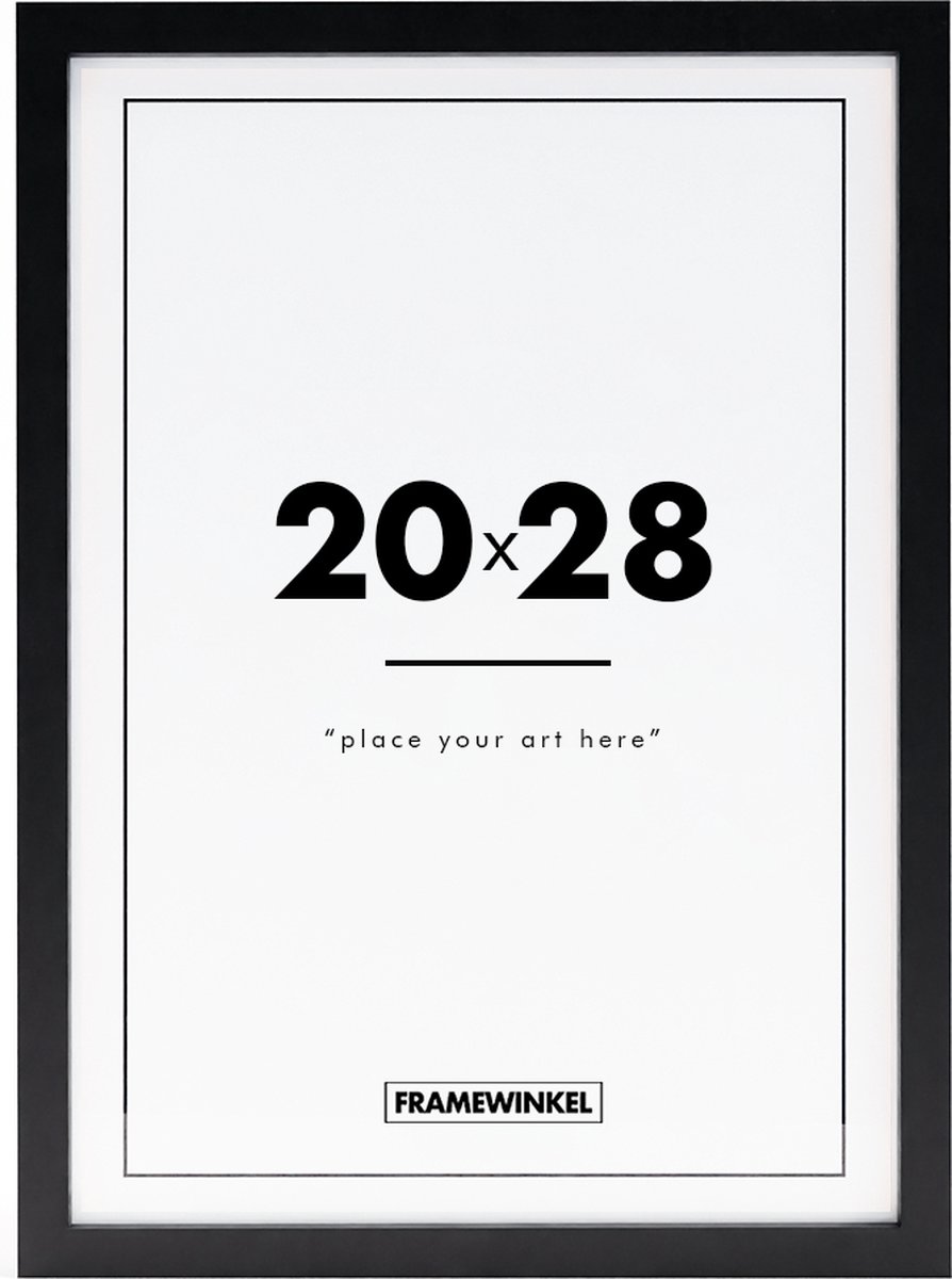 Fotolijst - Framewinkel - Premium Hout - Fotomaat 20x28 cm - Posterlijst - Fotolijstje - Zwart