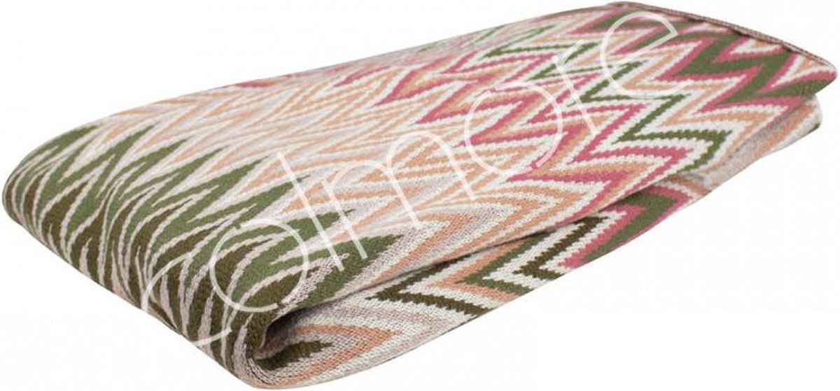 Colmore by Diga katoenen plaid met print pastel 130 x 170 cm