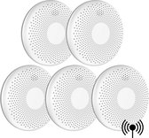 Bol.com Aroha Link Combimelders - 10 jaar batterij - 5 x Koppelbare rookmelder & koolmonoxidemelder - Draadloos gekoppelde brand... aanbieding