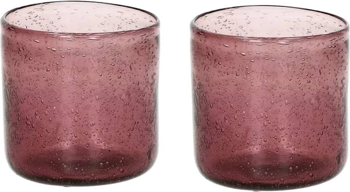 Pomax VICO - waterglas - glas - DIA 8 x H 8,2 cm - Vijg - set van 2