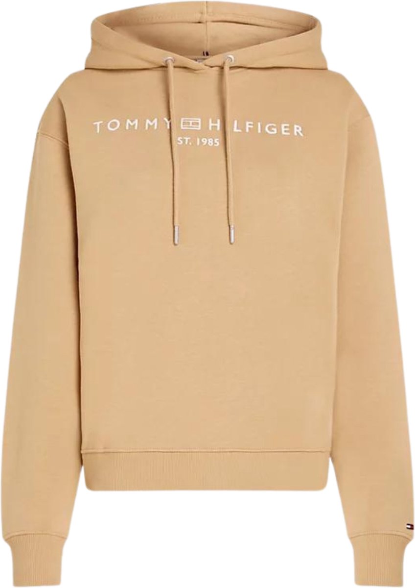 Tommy Hilfiger Hoodie Dames Regular Fit Beige Maat L bol
