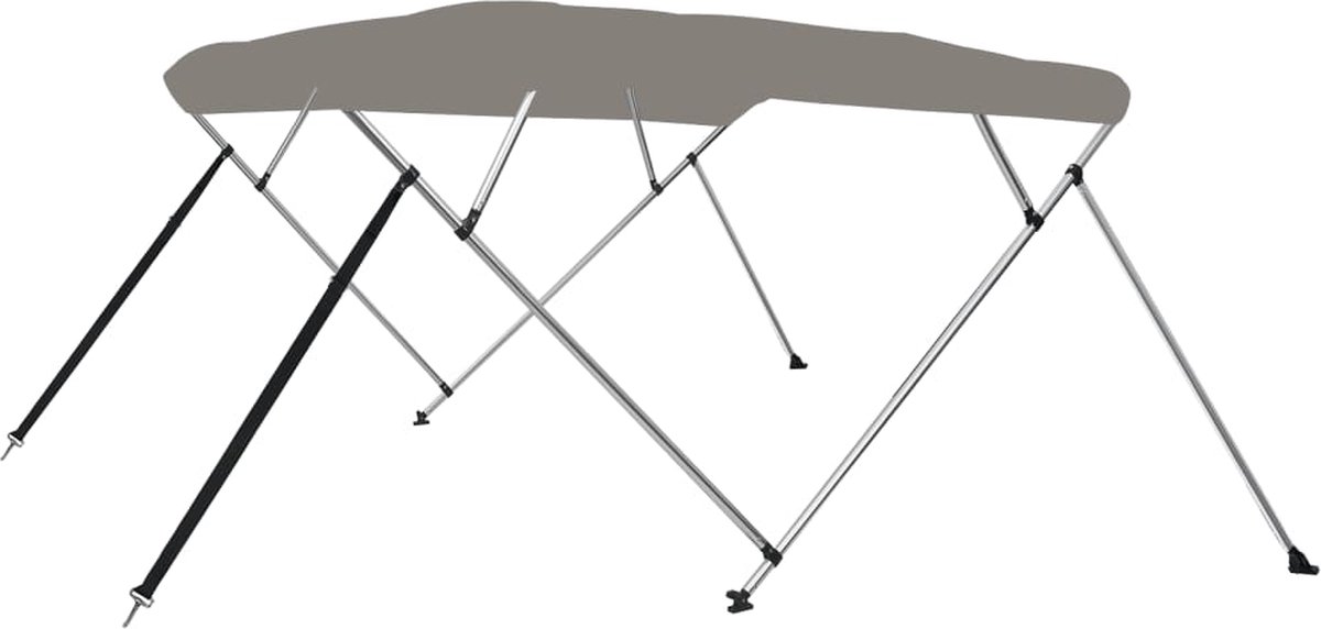vidaXL - Biminitop - 4 - bogen - 243x244x137 - cm - grijs