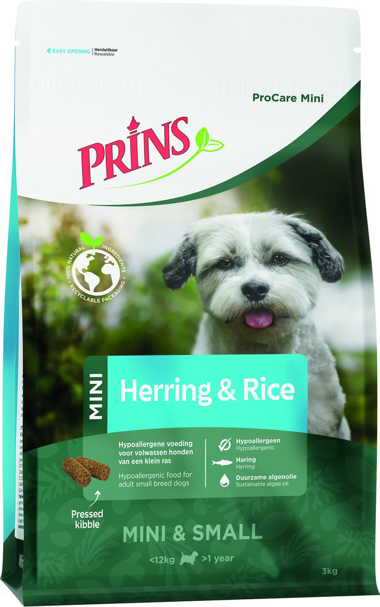 Prins ProCare Hypoallergeen Mini Haring&Rijst Hondenvoer 3 kg