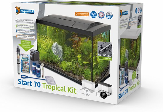 SuperFish Aquarium Start 70 Tropical - 58 x 30 x 45 cm - 70 L - Wit