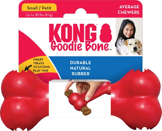 Kong Goodie Bone S - Kauwspeelgoed - 112 mm x 21 mm x 3 mm - Rood