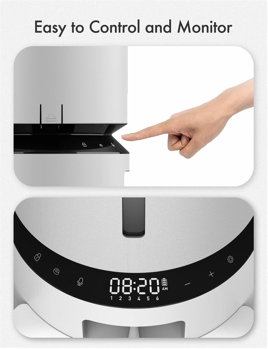 Petlibro Automatische Voerbak 5L Dubbel Wit - afbeelding 3