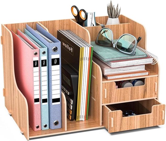 Desktop Document Rack - Office Desk Tidy Organizer for A4 Papers, Books ...