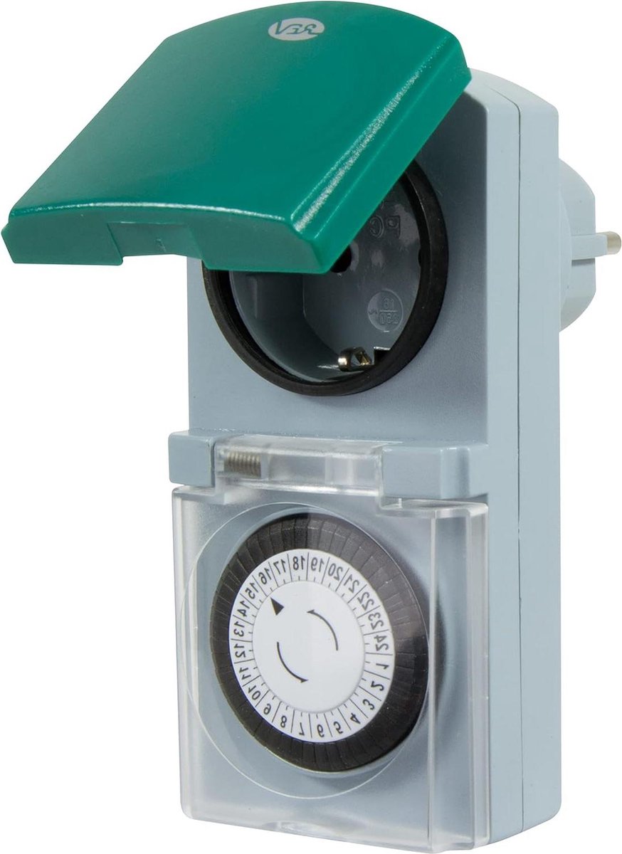 Tijdschakelaar voor buiten - mechanisch - 1 stuk - analoge - outdoor timer - betrouwbaar - eenvoudige bediening - comfort in huis en tuin