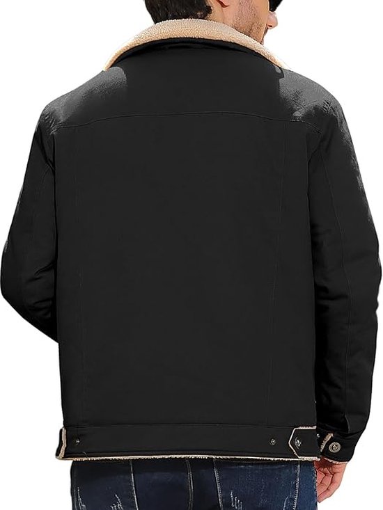 Generisch Casual fleecejack voor heren als lichte warme outdoorsportjas, ideaal bij wandeltochten, urban streetwear met comfortabele pasvorm, zwart, XXS
