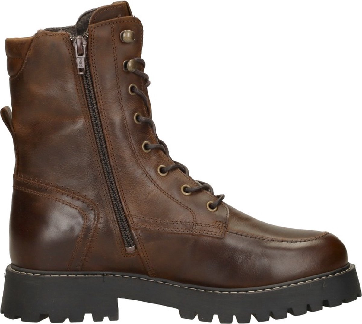 Palpa Stela Veterschoenen Hoog - Cognac - Maat 37