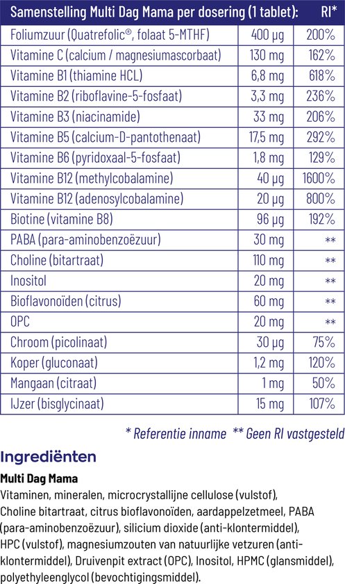 VitaKruid Multi Dag & Nacht Mama 180 tabletten