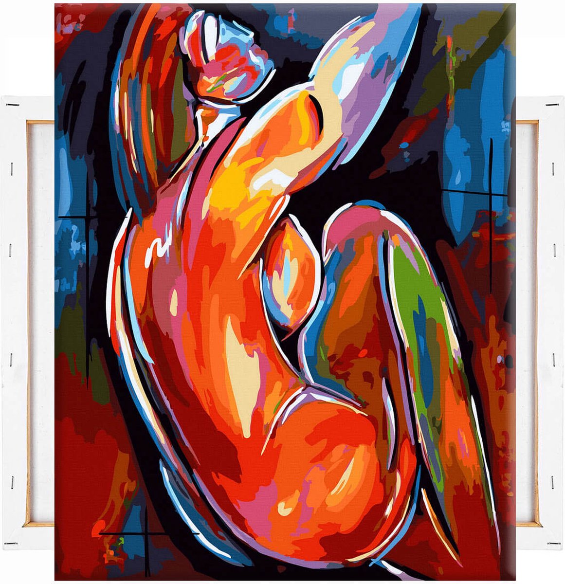Schilderen Op Nummer Volwassenen DIY Paint By Number Compleet Hobby Pakket op Frame met Vernis - ®Arty Bee - Abstracte Vrouw 40x50cm — afbeelding 9