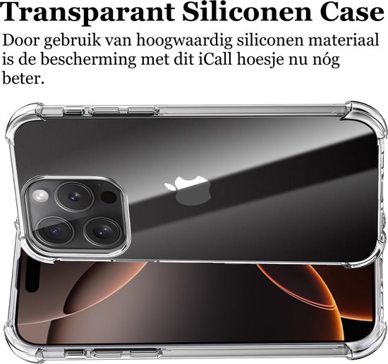 Coque adaptée pour iPhone 16 Pro Max - Protecteur d'écran Couverture Complète Glas & Appareil Photo - Antichoc Transparent avec Protège-coins Extra Coins