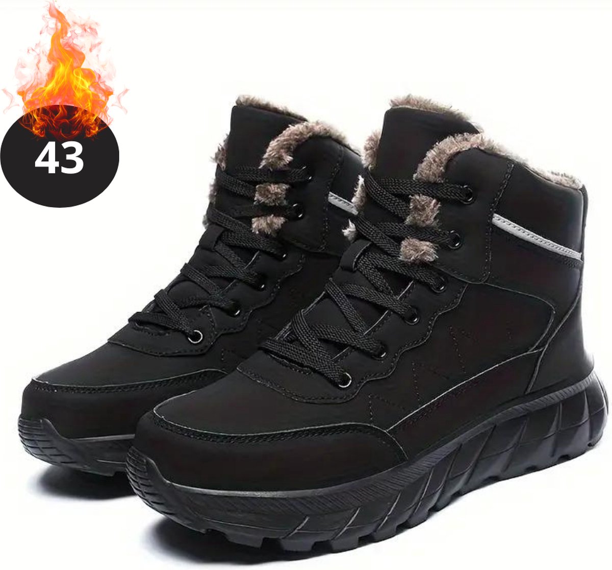 Bovista Snowboots Sneeuwschoenen Sneeuwboots Heren Wintersport Ski Skischoenen – 43 Buiten Antislip Zwart