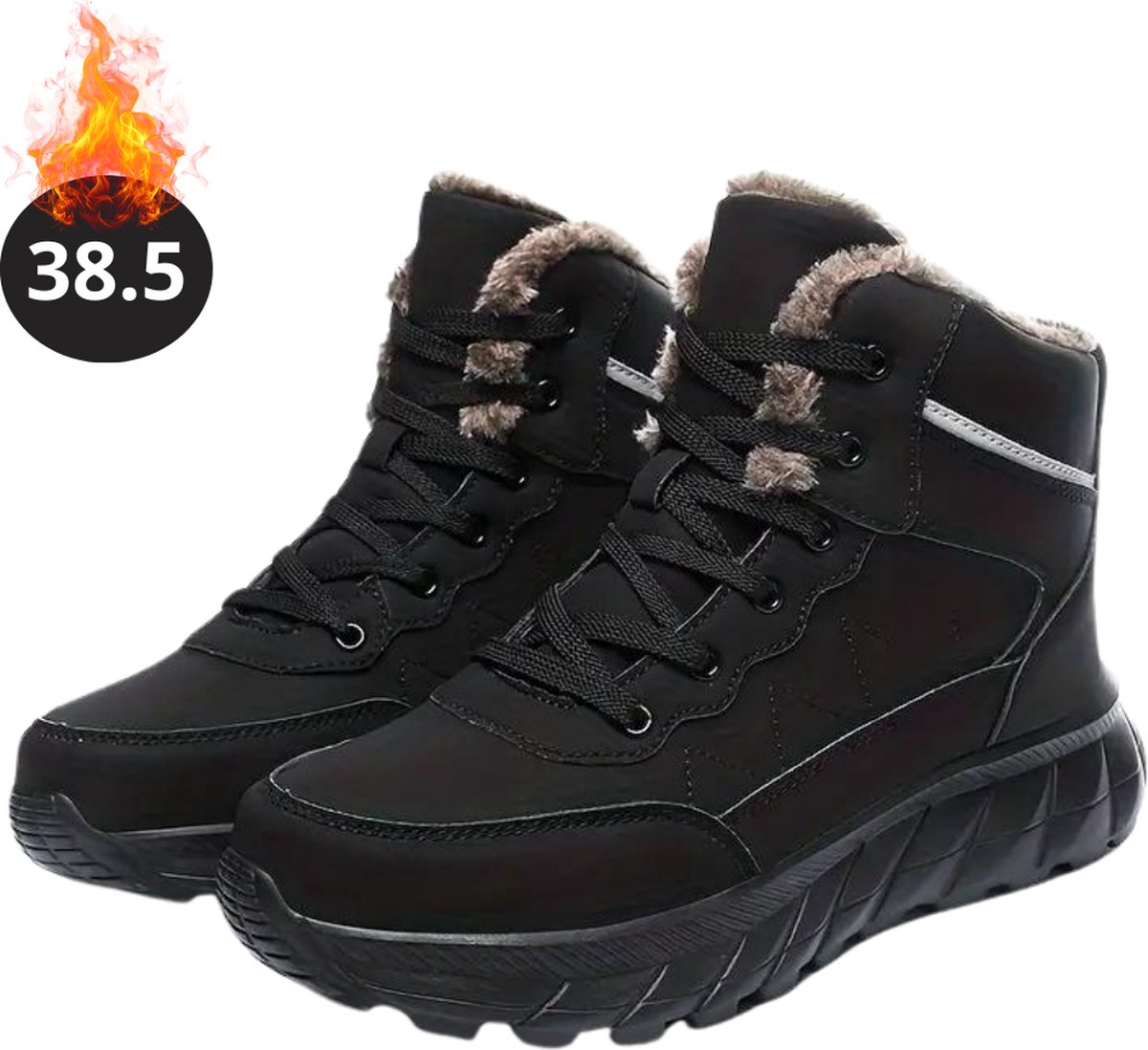 Bovista Snowboots Sneeuwschoenen Sneeuwboots Heren Wintersport Ski Skischoenen – 38.5 Buiten Antislip Zwart