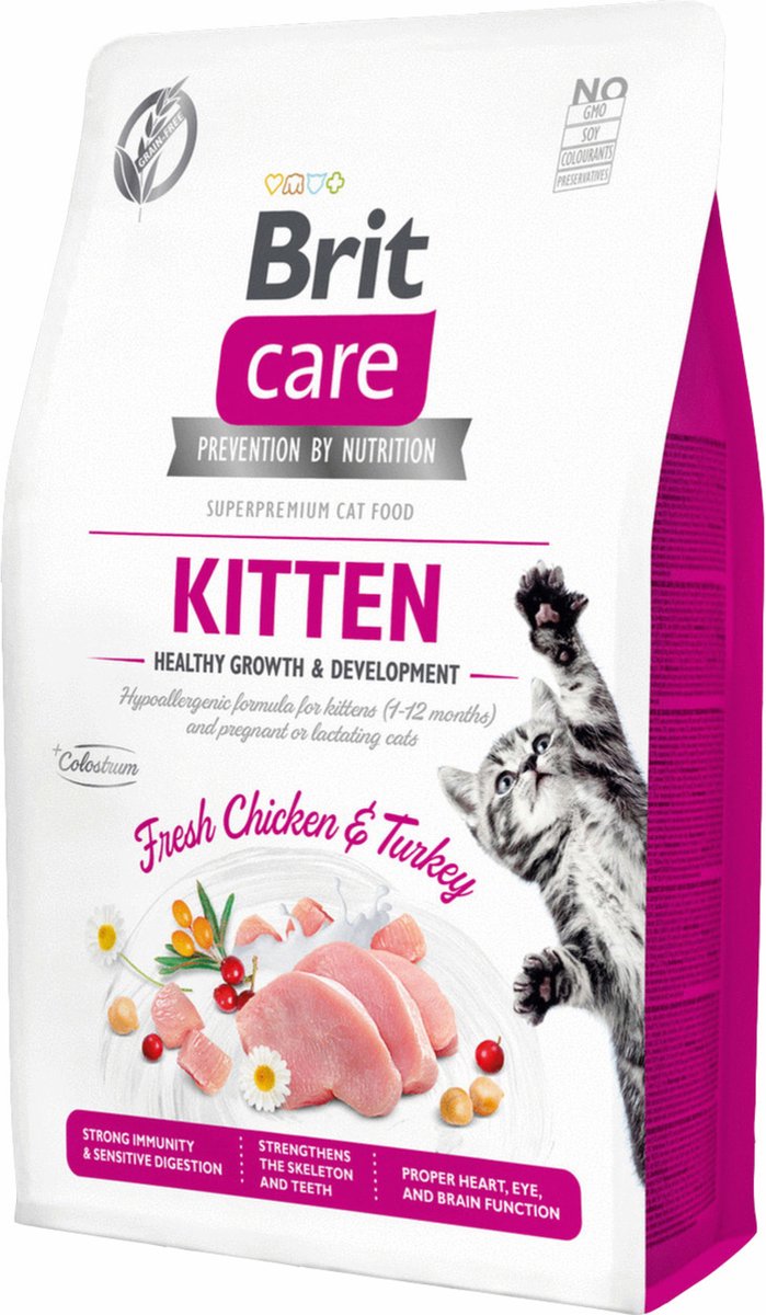 Brit Care Kitten Healthy Growth & Development Kalkoen&Kip - Kattenvoer - 2 kg