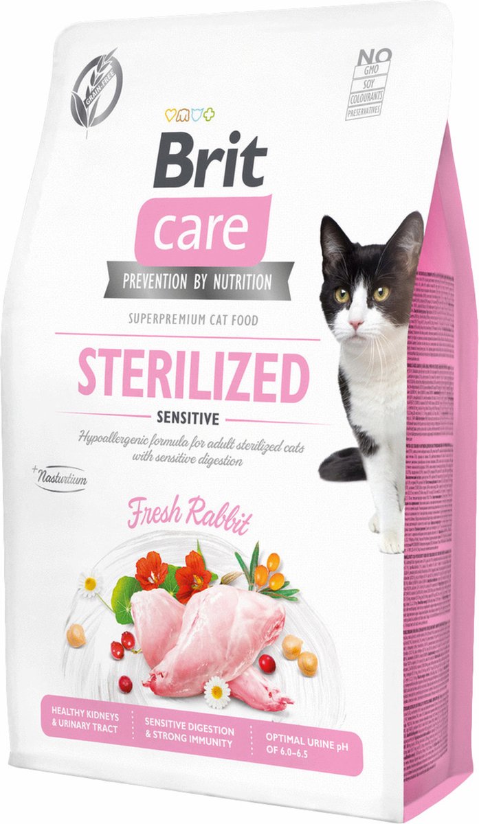 Brit Care Sterilized Sensitive Konijn - Kattenvoer - 2 kg