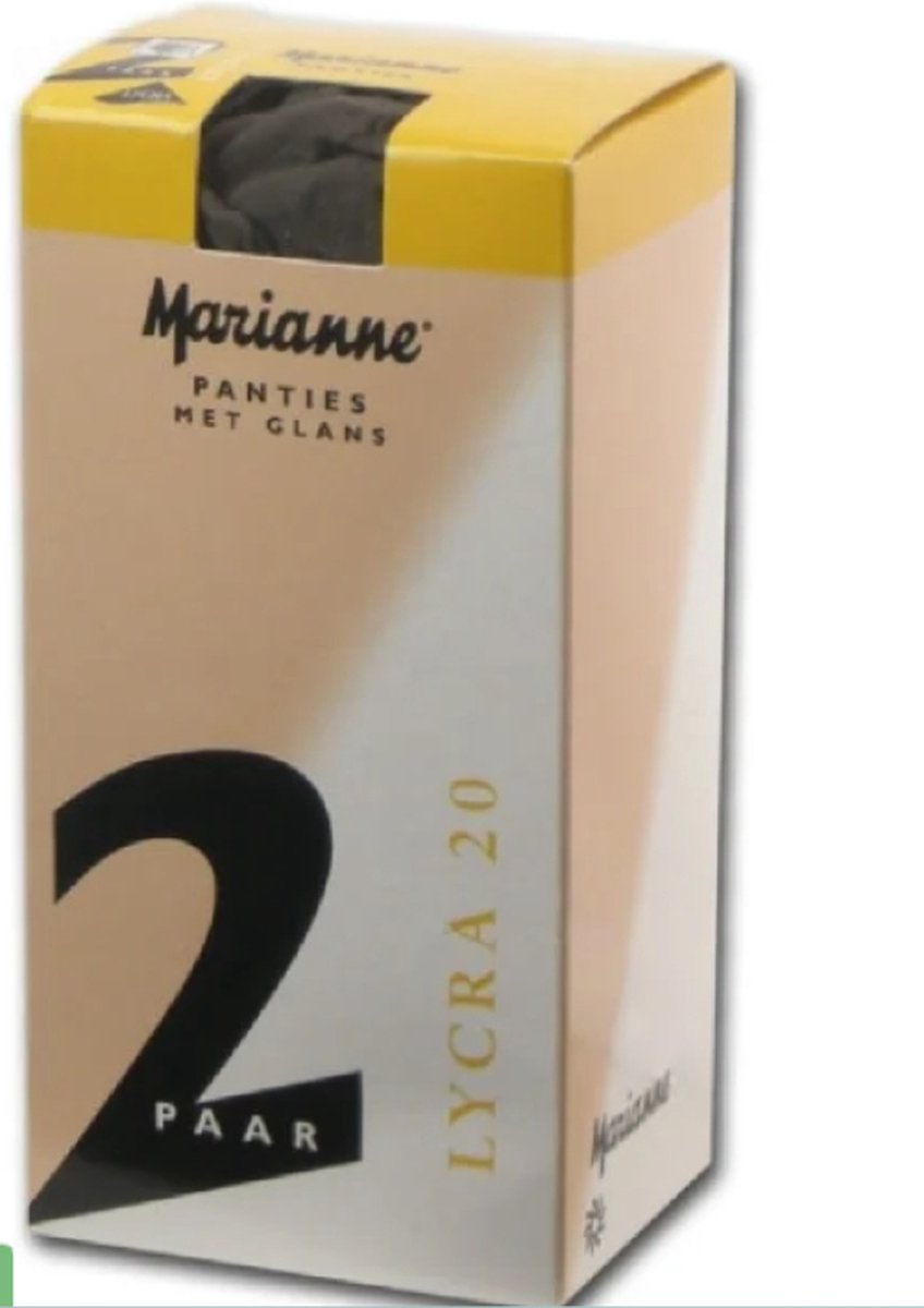 Marianne panty 20 den glans zwart XXL 2 pack