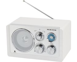 Denver Draagbare FM Radio - Retro - Werkt op batterijen of netstroom - Keukenradio - AM - FM - TR63 - Wit