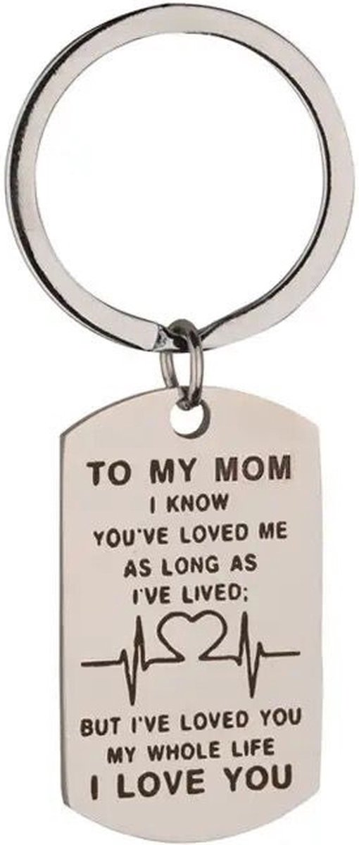 Nina's Giftshop® Mom Sleutelhanger - Cadeau voor Mama - Verjaardag - Valentijn Cadeau - Kerstcadeau