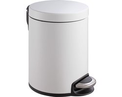 EKO - Serene pedaalemmer 5 liter - Steel Plastic - wit - Prullenbak