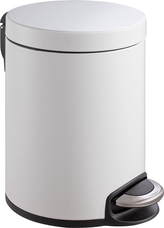 EKO - Serene pedaalemmer 5 liter - Steel Plastic - wit - Prullenbak