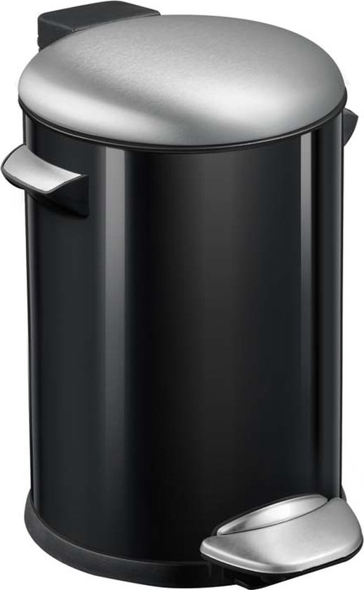 EKO - Belle Deluxe pedaalemmer 20 liter - Steel Plastic - zwart glanzend, mat RVS - Prullenbak