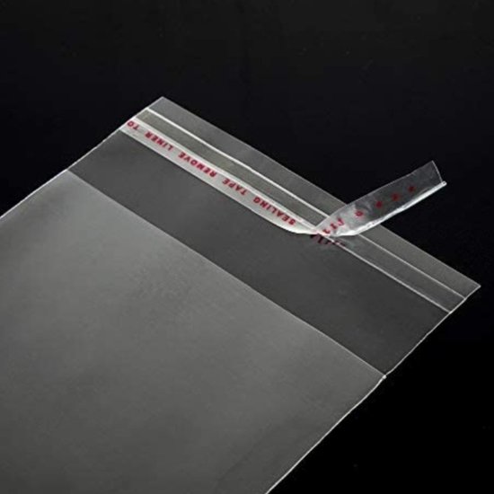 Cellofaan zakjes ● 9 x 15 cm ● met plakstrip "MULTIPLAZA" ● 50 stuks ● transparant - verpakkingmateriaal - kado zakjes - verkoopverpakking - hobby - ordenen - kinderfeestje - traktatie - feest - sieraden