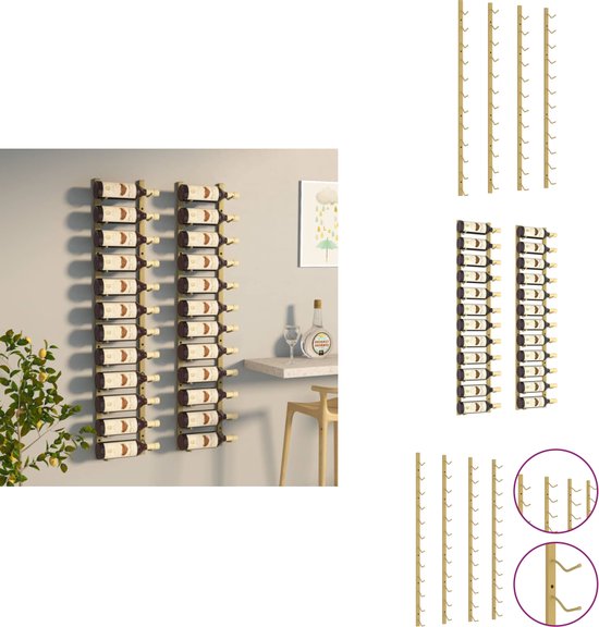 vidaXL Wijnrekken 2 st voor 7 flessen wandmontage metaal wit vidaXL Wijnrekken 2 st voor 7 flessen wandmontage metaal wit