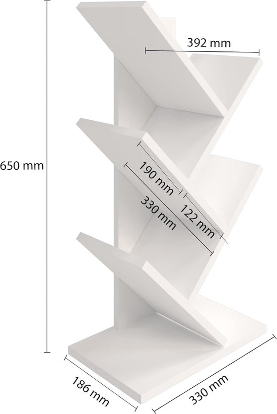 Rotating Bookshelf 3-laags 360 graden draaibare kinderboekenplank, speelgoedprentenboeken cd-opslag cartoon boekenplank, ruimtebesparende hoekboekenkast, hoogte 100cm (Color : White, Size : 2 tier