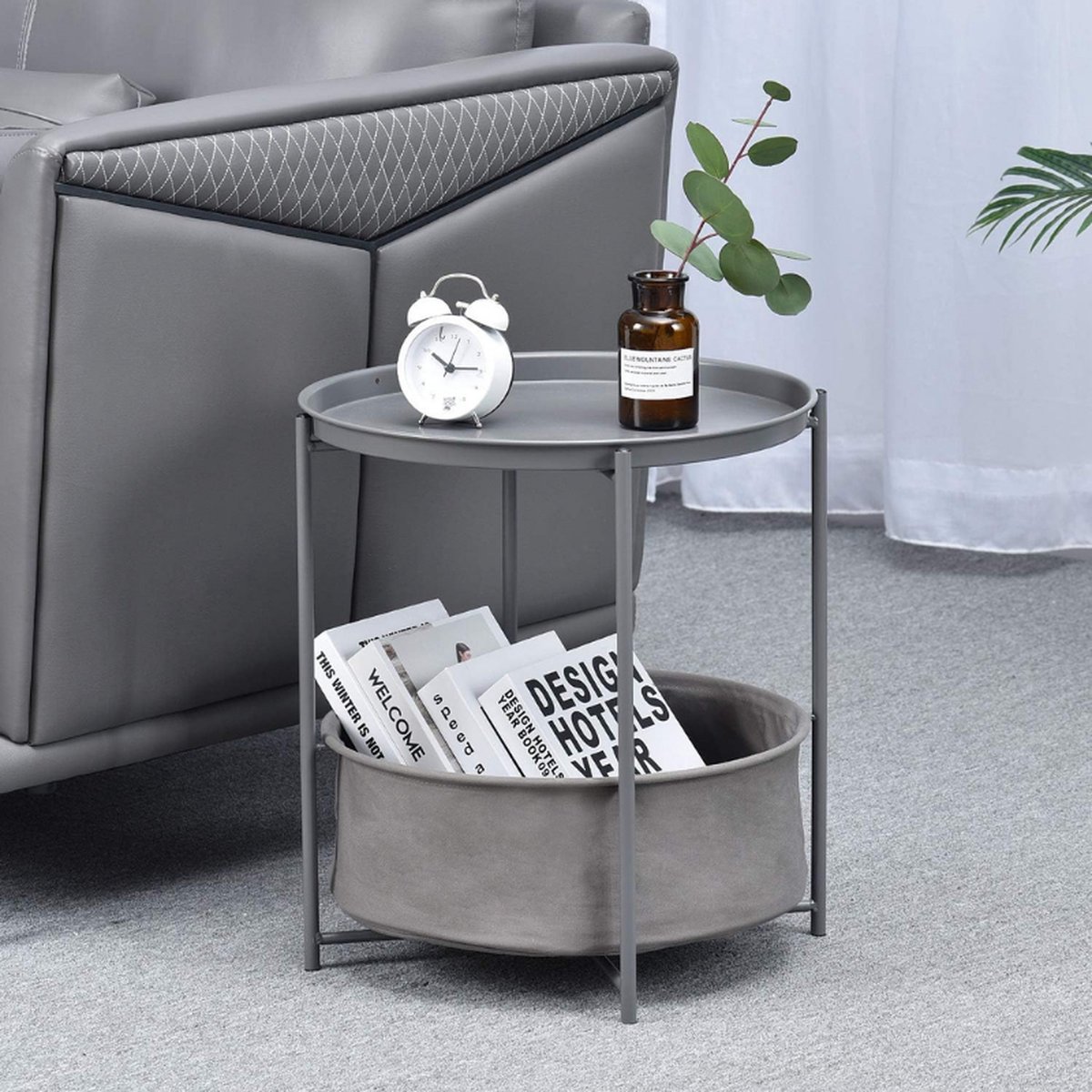 Salontafel - Bijzettafel - Bank - Ronde Dubbellaagse Salontafel - Voor Slaapkamer - Woonkamer