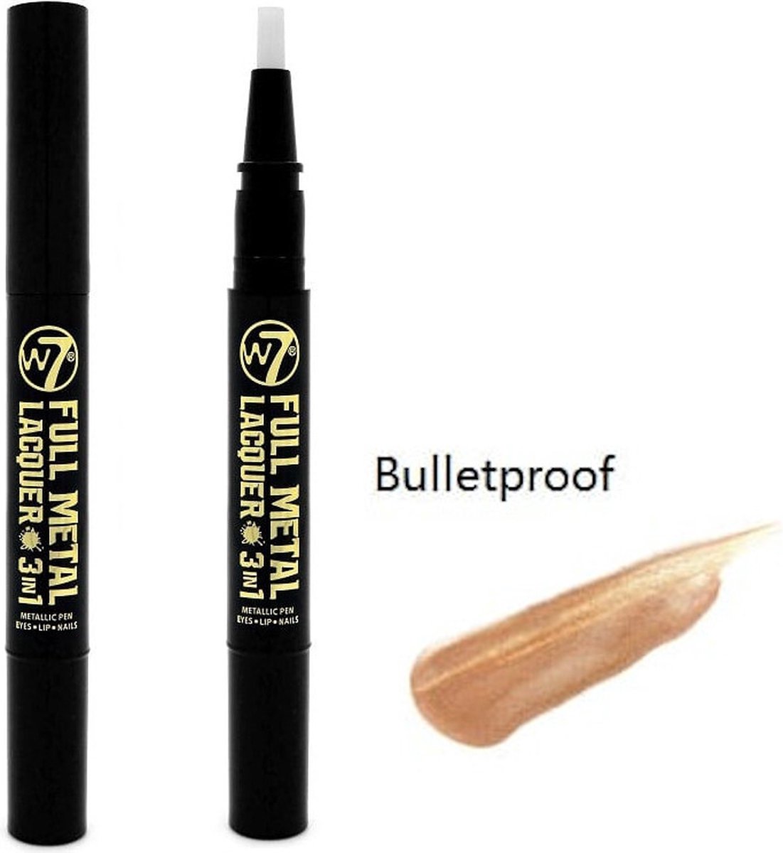Goedkoopste W7 Full Metal Lacquer Metallic Pen Eyes-Lips-Nails - Bulletproof