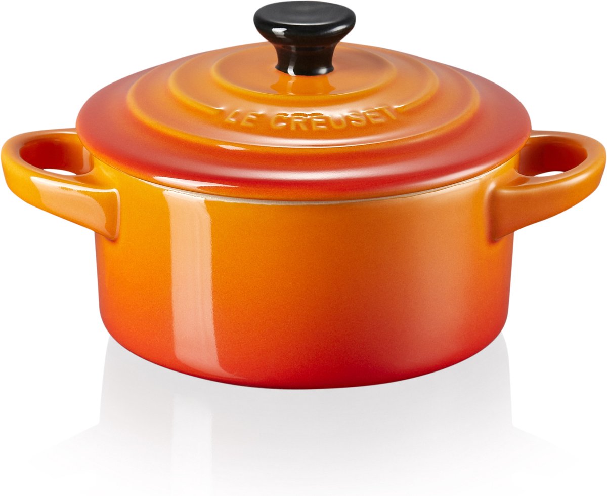 Le Creuset 6 aardewerken mini braadpannetjes Oranjerood 10cm 0,2l