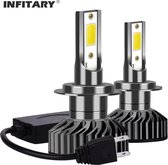 Ampoule H7 LED COB / Voiture / Moto / Scooter (Set 2 pièces) - CANbus / Wit Brillant 6500K / 72W / EMC / Anti interférence / Feux de croisement, feux de route et antibrouillard / Phares / Lampes / 6000k