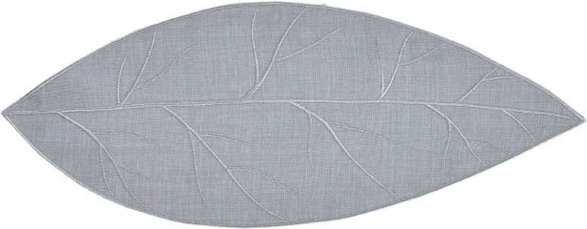 tafeldecoratie textiel blad zilvergrijs - 70 x 26 cm