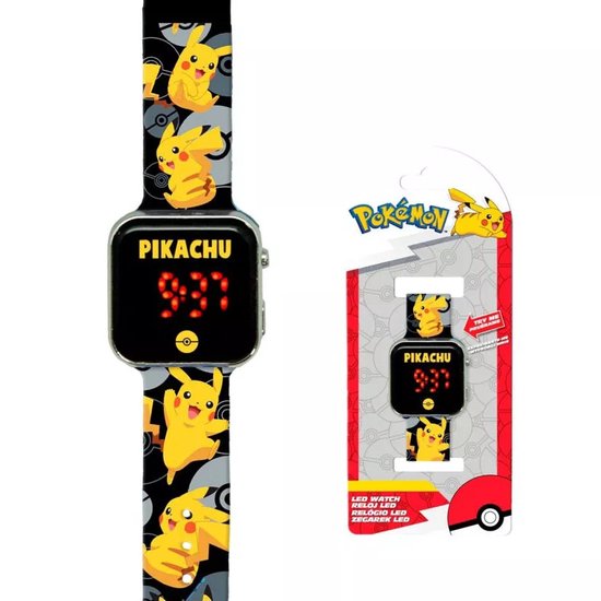 Pokemon Pikachu Digitale LED Horloge Kinderen - Perfect Als Kerstcadeau - 18x7,5x3 cm