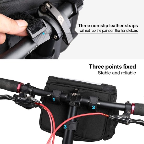 Rhinowalk Fietsstuurtas Fiets Voortas Lichtgewicht Waterdichte Roll Bag 12L met Schouderriem voor Mountainbike Fietsen Accessoires
